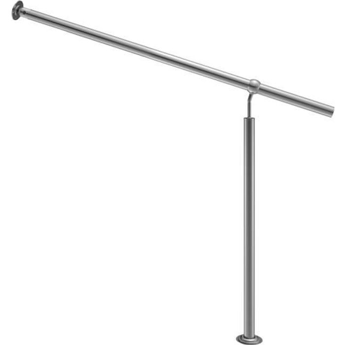 Main courante acier inoxydable 80cm rampe d’escalier balustrade intérieur extérieur aspect moderne articulations réglable