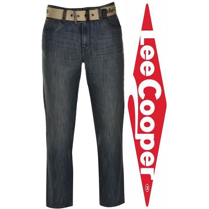 Jean Homme Lee Cooper avec ceinture Brut Délavé...