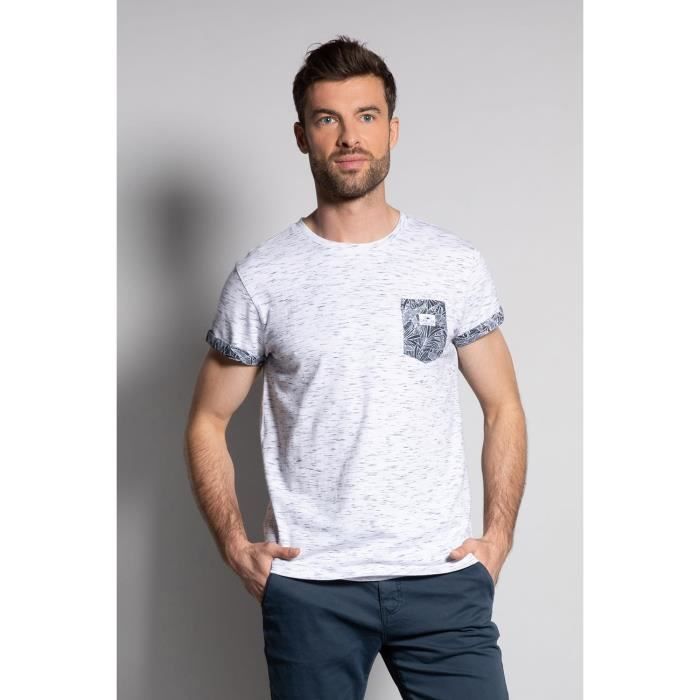DEELUXE T-shirt chiné avec poche imprimée SHAMAR Natural