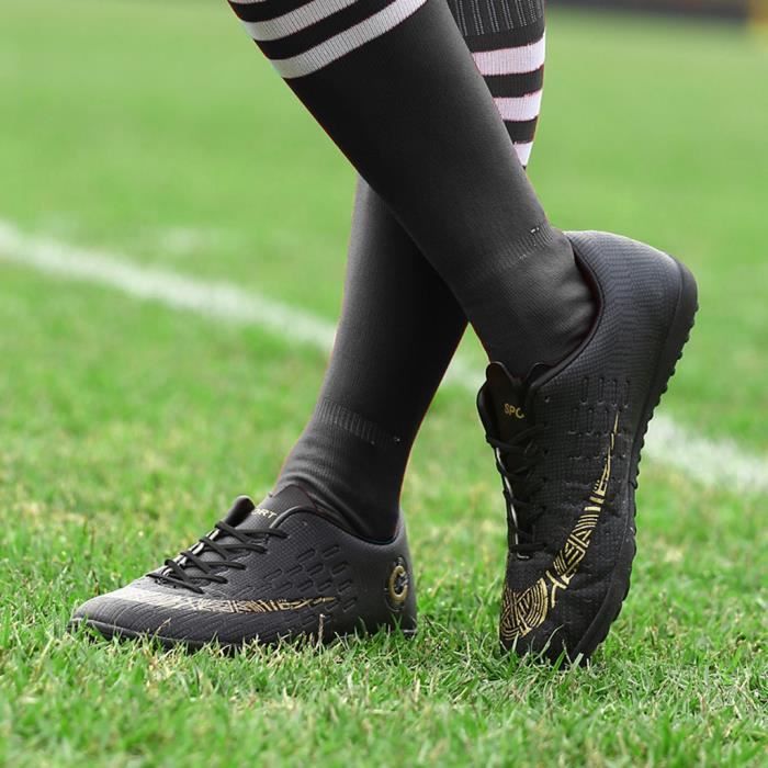 Chaussures de football pour hommes Chaussures de football avec chaussures à jambes basses pour le sport Noir
