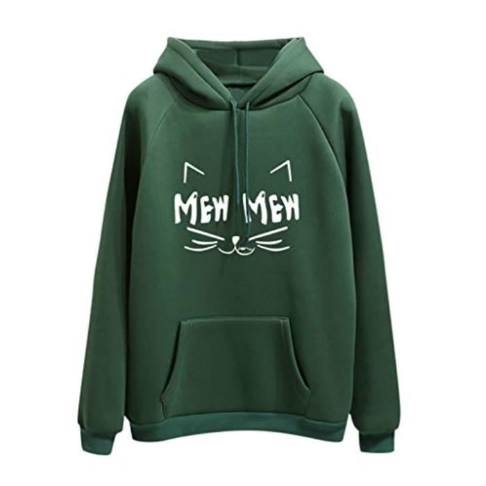 Blouson Perfecto Bomber Sweat à capuche à manches longues 2019 Sweat à capuche lettre chat imprimé chemisier Sweat-shirt Crop tops S