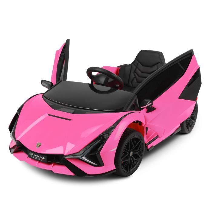 Lamborghini Voiture électrique pour enfants MP3 avec télécommande Voiture Rose 12V