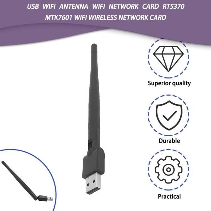 Antenne WiFi USB Carte réseau WiFi RT5370 MTK7601 Carte réseau sans fil WiFi