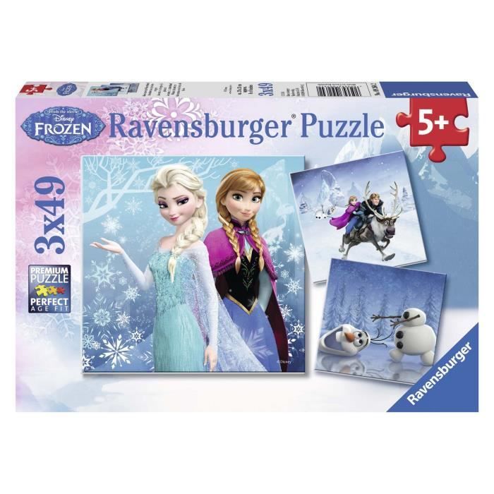 Ravensburger - 09264 - Puzzle Enfant Classique - La Reine Des Neiges Aventures - 3 x 49 Pièces