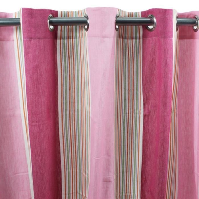 Rideau BRISE (150x270cm) Rayures multi rose
