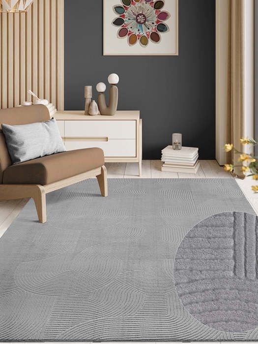 Tapis Salon - THE CARPET - Rio - Gris - 200x280 cm - Antidérapant