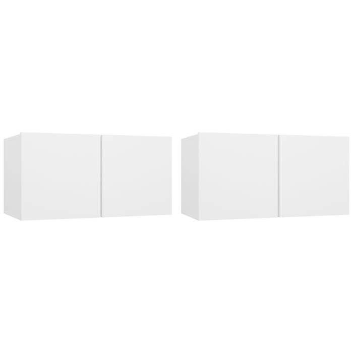 Ensemble de Meubles TV suspendus 2 pcs - Blanc 60x30x30 cm LL97160