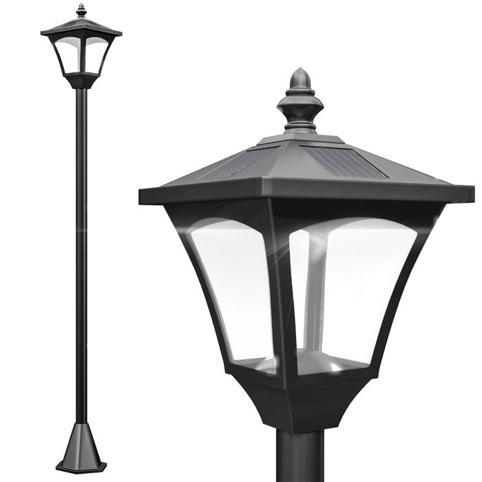 Outsunny - luminaire extérieur - Plastique - 15x15x120cm - Noir