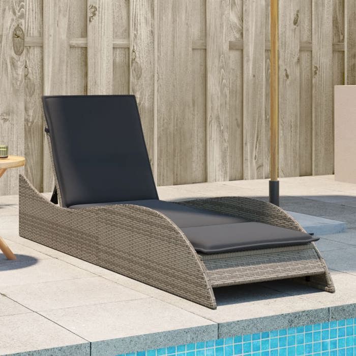 VIDAXL Chaise longue de jardin résine tressée - vue 2