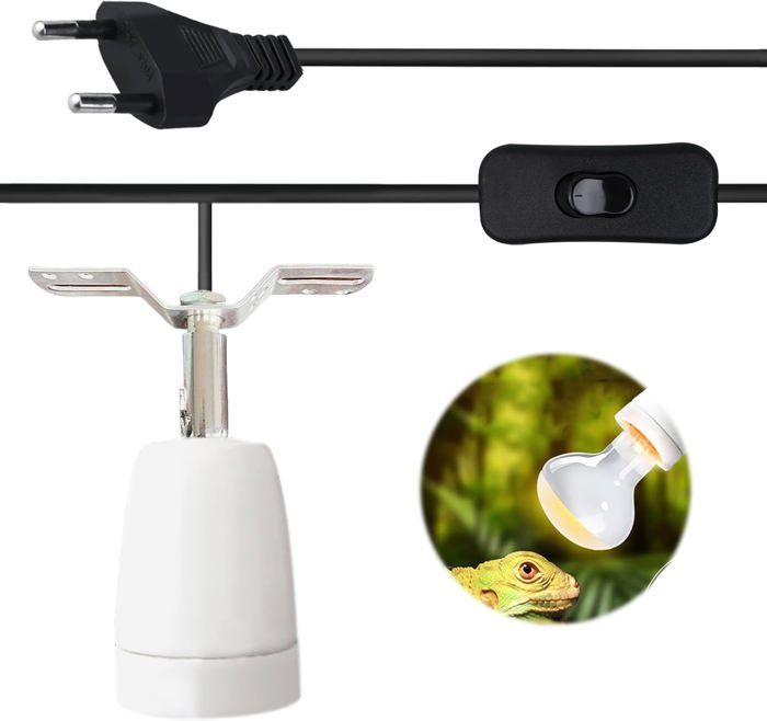 Comparer les prix de Support de Lampe Terrarium E27: Support de Lampe en Céramique pour Reptiles,Lampe Chauffante 360 ° Orientable,Base de Lampe