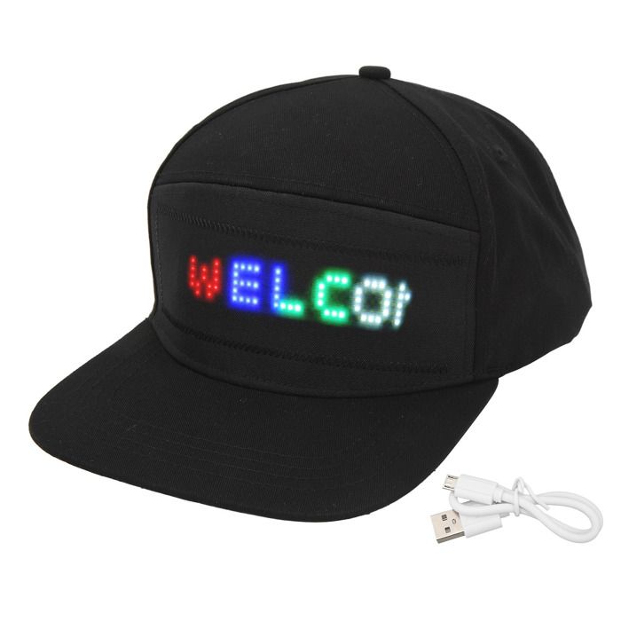Casquette LED programmable contrôle par application Bluetooth chapeau LED coloré modifiable pour concert en plein air carnaval