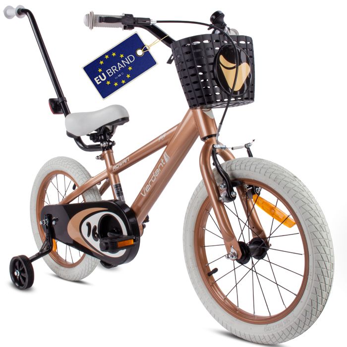 Vélo Enfant - Verdant Bike - Roues 16 - 4 à 6 ans - panier - garde-chaîne - cloche - Cappuccino