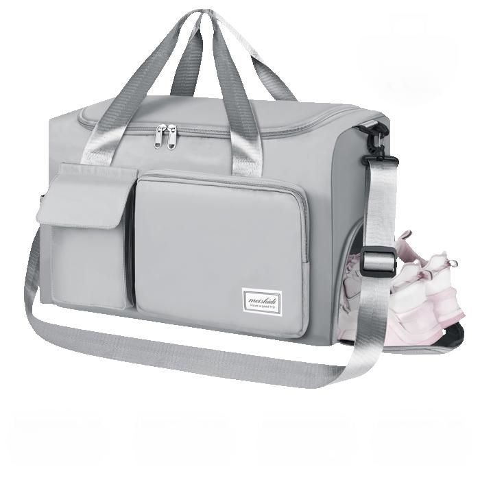INF Sac polochon de voyage sac de sport avec compartiment étanche Gris