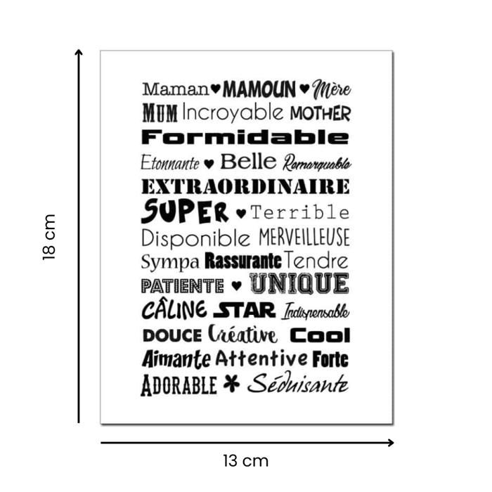 Poster maman 13x18 cm - Cadre non fourni - Cadeau fête des mères anniversaire maman