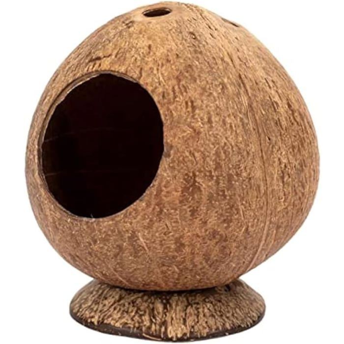 Maison de hamster coquille de noix de coco refuge pour animaux de compagnie petit animal cage habitat décor pour souris gerbilles