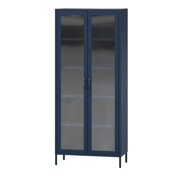 Vitrine de salon ANGELO 800 x 1850 x 450 mm Moderne : bleu marine