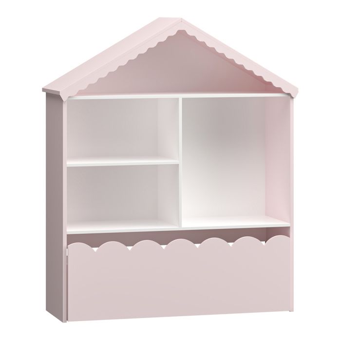 Bibliothèque enfant Vestnes 114 x 91 x 30 cm rose blanc