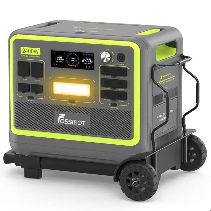 Générateur Solaire Électrique - FOSSIBOT - F2400 - 2048Wh - 2400W - IP68 Résistant à lEau