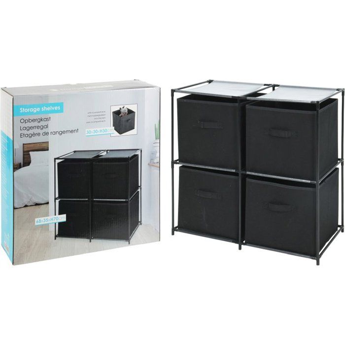 HOMESTYLING Étagère de rangement avec 4 boîtes KO-C80652640