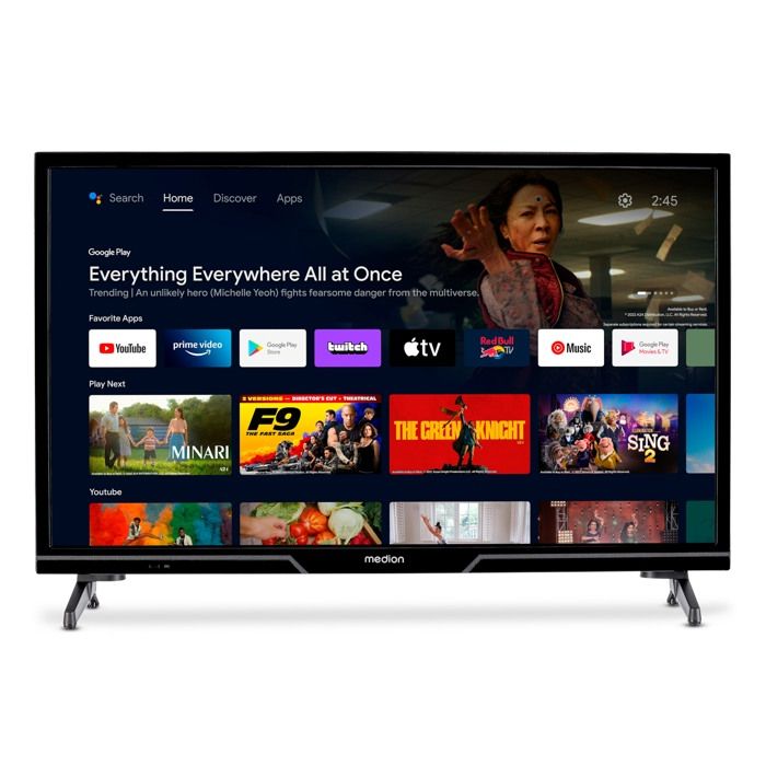 MEDION TV LED 24"" (60 cm) - MD824100 - HD Ready 1366x768 - HDR - Android Smart-TV - 2xHDMI - 1xUSB - WiFi