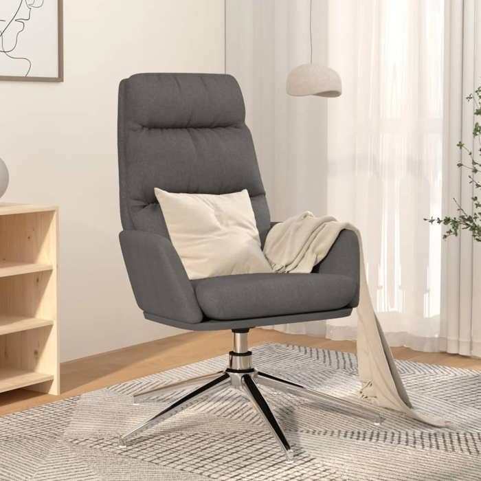 Fauteuil scandinave de relaxation - GKK - Chaise de relaxation - Gris clair Tissu(1112)