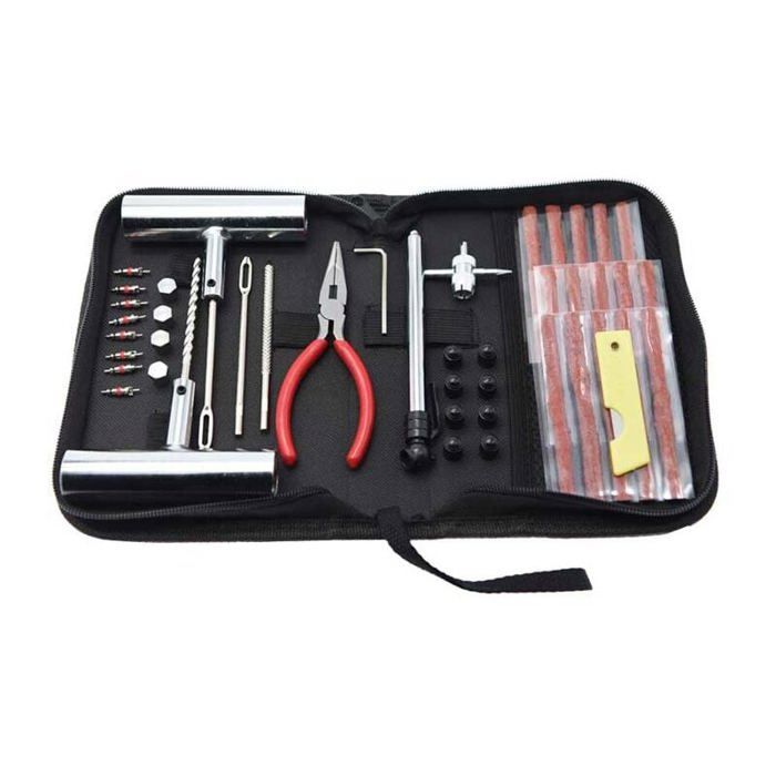 Kit Réparation Crevaison Pneu 50 Bandes Mèches - Pour Voiture, Moto, Véhicule Tubeless - Réparation Rapide Sans Démontage