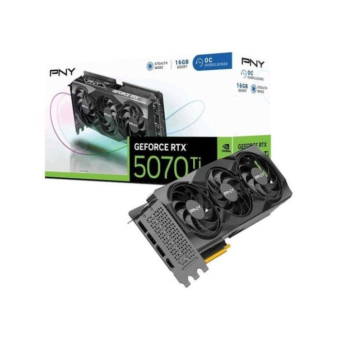 Carte graphique - PNY - GeForce RTX 5070 Ti Overclocked Triple Fan - 16 Go GDDR7 - NVIDIA Blackwell - DLSS4