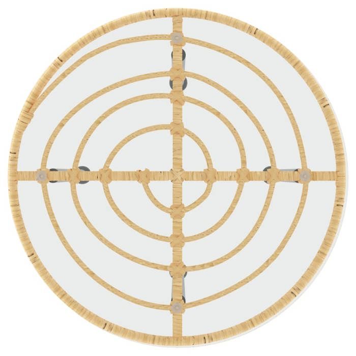 Black Friday Table à manger pour jardin - BURKE - Dessus solide - Ø50 cm Verre trempé et acier TTT845
