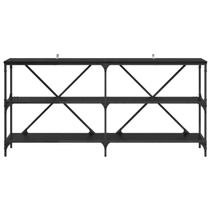 Noir Table console - CLARENCE - Meuble couloir - Chêne noir 160x30x75 cm - Bois dingénierie CC1111
