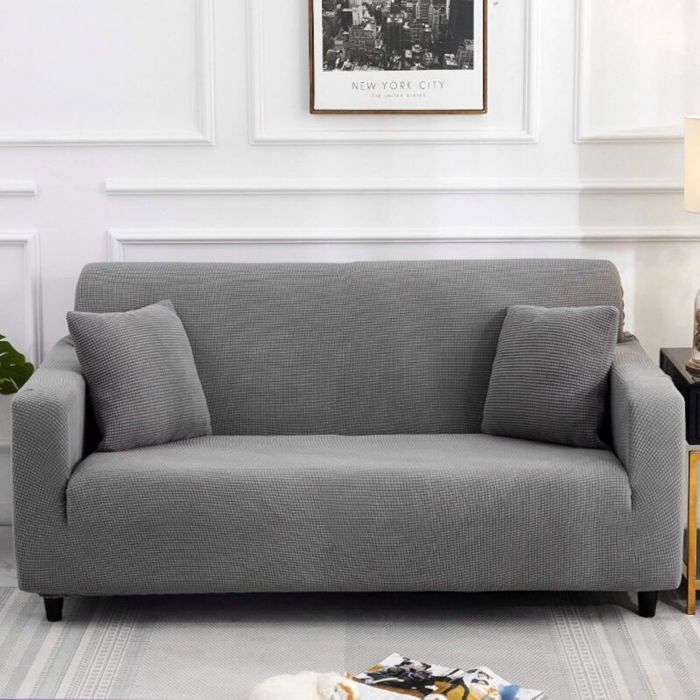 Housse De Canape 3 Places avec Accoudoirs Jacquard Housse Canape Extensible Universelle Sofa Cover Antidérapante Couvre Canapé