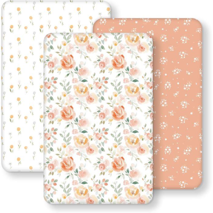 Drap housse pour cododo lot de 3 - Microfibre ultra douce et lisse 50x83 cm avec élastique - Adapté aux matelas 50x80 à 55x90 cm