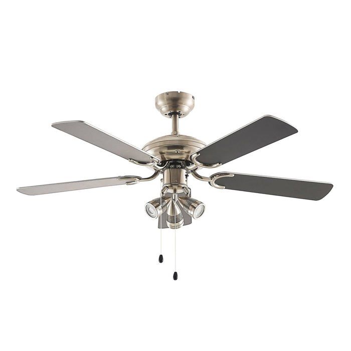 Ventilateur de plafond avec éclairage - Lindby - lampe avec ventilateur intégré - Bois - argenté noir