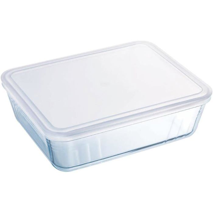 Plat Rectangulaire en Verre - 1 Pièce - Borosilicate - Résistant Four et Congélateur - Cuisine Quotidienne - 27x2 MIROIR ELECTRIQUE