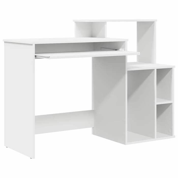 Bureau avec Rangement Blanc 120.5x44x88.5 cm Bois_2 ans garantie_22996