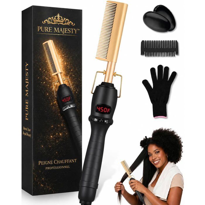 Peigne Chauffant Cheveux – Brosse Lissante Électrique