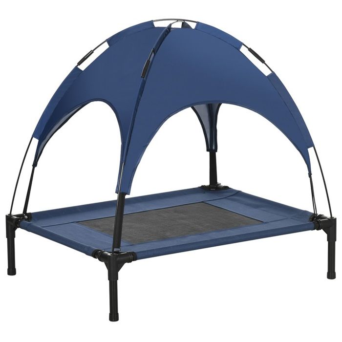 Panier pour chien avec auvent pliable résistant aux intempéries bleu