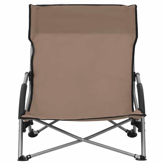 Promo“Chaises de Plage Pliables Lot de 2 Taupe 55 5 x 65 5 x 66 cm en tissu Oxford et acier pour Jardin et Terrasse 553360