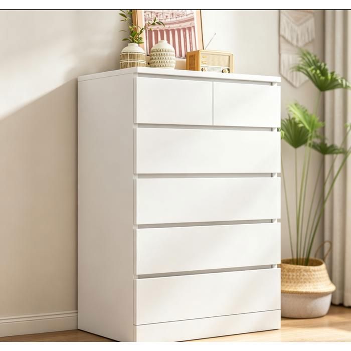 Commode Haute GIPAZ 5 tiroirs en bois 60×41×109cm meuble de rangement grande capacité structure solide pour chambre et salon