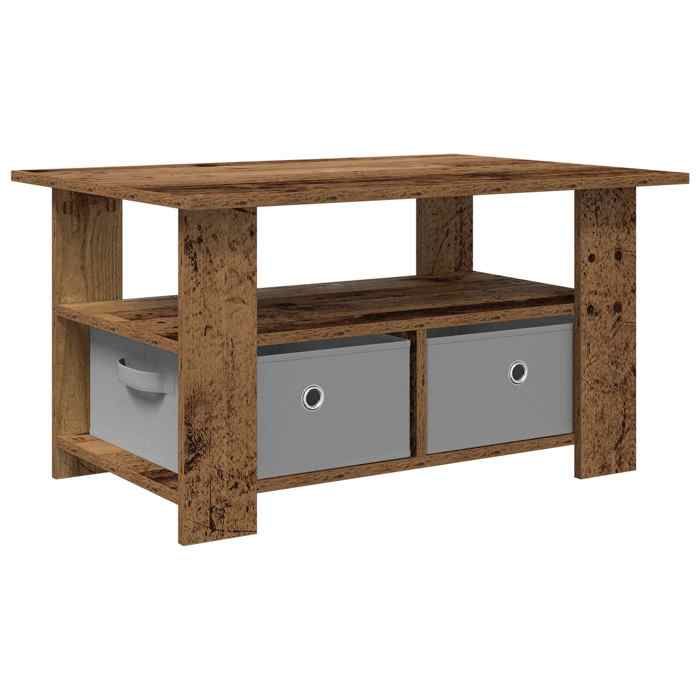 Elégance - Chic Petite Table salon-séjour - Table basse - Bois ancien - 77x55x42cm - Bois dingénierie_0783172