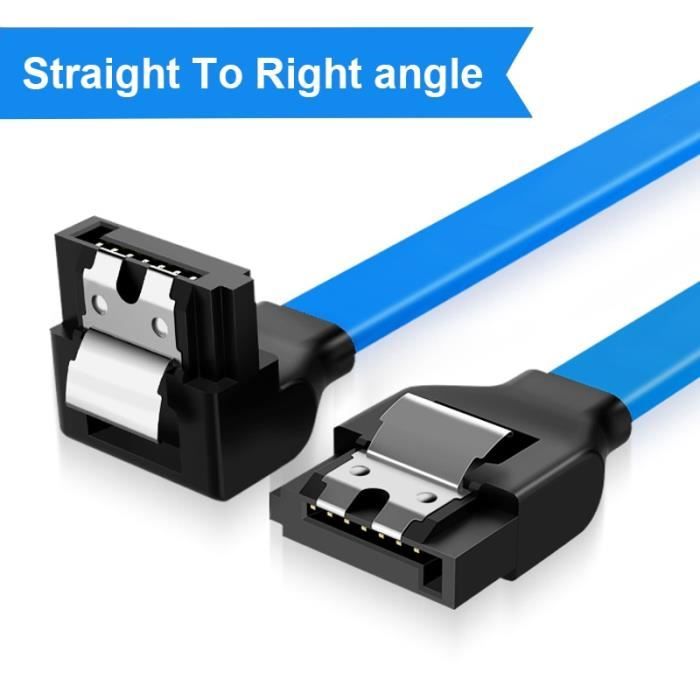 Adaptateur Double SATA 7 Broches Femelle Vers 7 Broches Mâle Coudé à