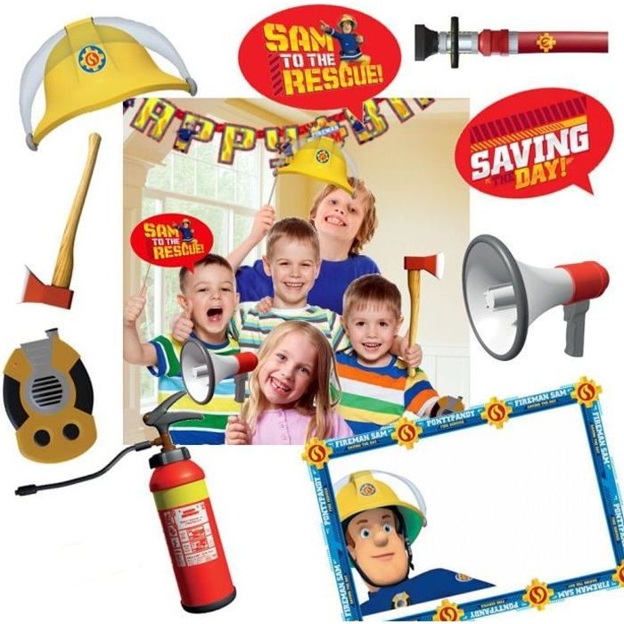 Sam Le Pompier Fireman Sam Enfants Party Anniversaire Accessoires De Photo Cdiscount Maison