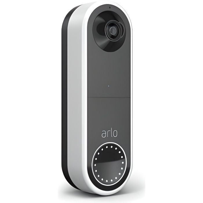 Arlo Vidéo Doorbell sans fil - Sonnette connectée Wifi sans fil - Blanc - 1080p - Audio bidirectionnel - sirène intégrée