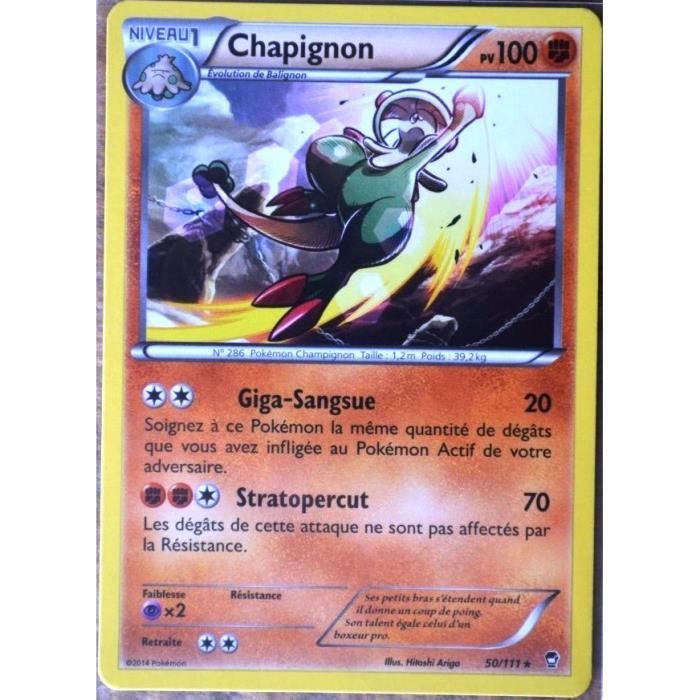 Chapignon 50/111 XY3:Poings Furieux Carte Pokemon Neuve Française 