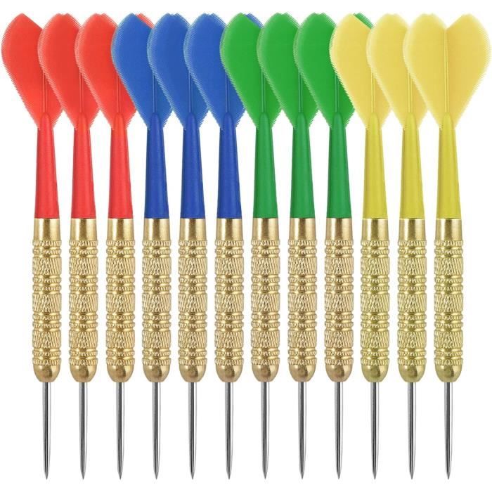 Eamplest Flechette Pointe Acier, Jeu De 12 Pcs Fléchettes En Acier, Queue De Flè