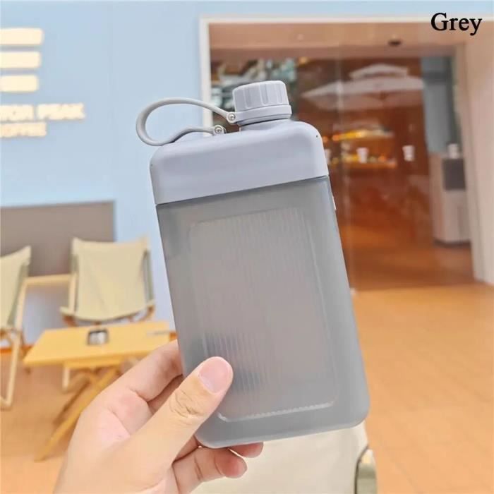 450ML - gris - Bouteille d'eau plate créative en plastique, tasse de