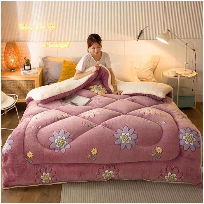 Couette Cachemire, Couette Chaude D'Hiver, 2 Personnes Couette Lourdes En Laine D'Agneau Super