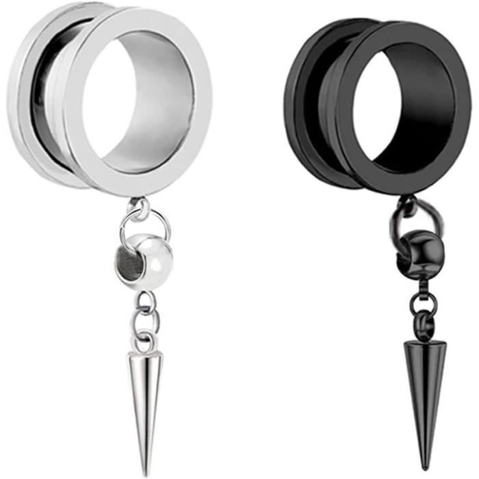 Piercing plug acier zircon noir