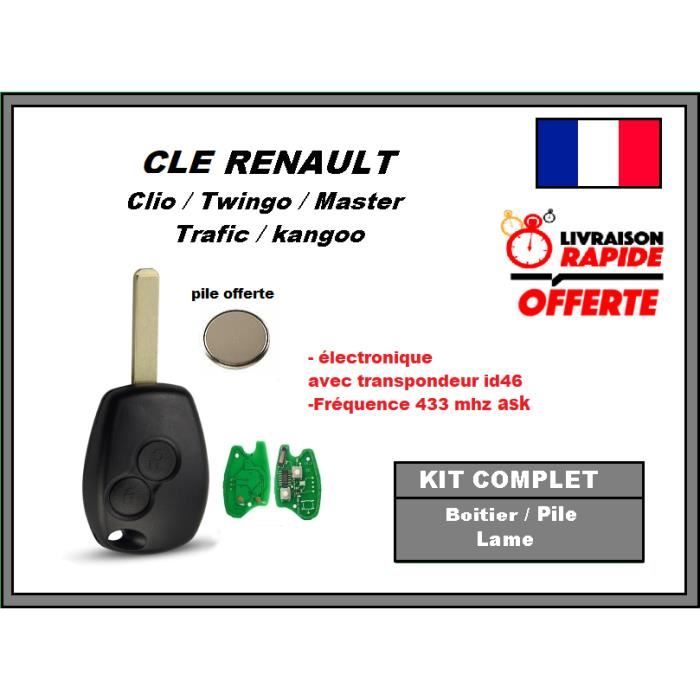Clé Vierge ID46 électronique Compatible Renault Clio 2, Kangoo 1, Twingo - Kit Neuf