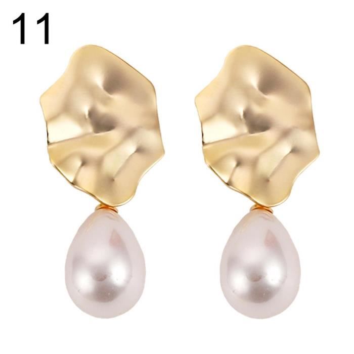 Nouvelle arrivée irrégulière en Alliage Perle Géométrique Déclaration Femmes Dangle Boucles d'oreilles pendantes Nouvelle arrivée irrégulière en Alliage Perle Géométrique Déclaration Femmes Dangle Boucles d'oreilles pendantes