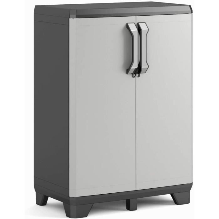 Armoire Basse GEAR Armoire de Rangement en Résine Multifonctions Étagères Modulables, Pieds